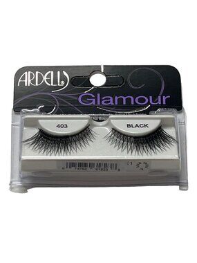 Ardell Glamour 403 False Eyelashes Black Strip Lash Pair New